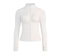 AUROLA Influence Women's Full Zip Athletic Slim Fit Workout Jacket, Light Ivory, S