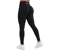 AUROLA Influence Workout Leggings for Women, Seamless Compression Tummy Control Leggings Mid Rise Yoga Pants, Black, S