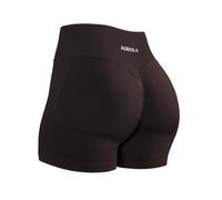 AUROLA Influence Workout Shorts for Women,2.5 3.5 4.5 5.5 6.5 No Roll Up Squat Proof Scrunch Seamless Compression Gym Short, Coffee, S