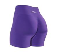 AUROLA Influence Workout Shorts for Women,2.5 3.5 4.5 5.5 6.5 No Roll Up Squat Proof Scrunch Seamless Compression Gym Short, Dark Purple, XS