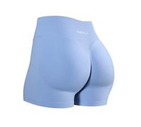 AUROLA Influence Workout Shorts for Women,2.5 3.5 4.5 5.5 6.5 No Roll Up Squat Proof Scrunch Seamless Compression Gym Short, Airy Blue, M