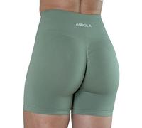 AUROLA Intensify Workout Shorts for Women - Seamless Scrunch Gym Yoga Running Sports Active Exercise Fitness Shorts, Iceberg Green, M