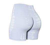 AUROLA Serpent Seamless Scrunch Workout Shorts for Women,Tummy Control Squat Proof Ribbed Thick Active Gym Short, Serpent- Gray Dawn, L