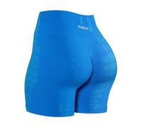 AUROLA Serpent Seamless Scrunch Workout Shorts for Women,Tummy Control Squat Proof Ribbed Thick Active Gym Short, Serpent- Indigo, L