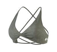 AUROLA Venus Women Sports Bras Backless Strappy Workout Bra, Low Support Removable Padded Gym Bras, Floral-khaki, S