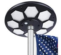 Aurolit Flagpole Light Solar Powered 160 LED,Auro 6 Pro Black Flag Pole Light Ultra Bright for 15-25 Ft Poles,15 Hour Dusk to Dawn Auto On/Off