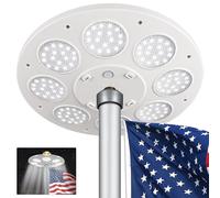 Aurolit Flagpole Light Solar Powered,Auro 5 Flag Pole Light 136 LED for 15-25 Ft Poles,12 Hour Dusk to Dawn Auto On/Off,Spectacular Aurora Lighting on Outdoor Pole Top