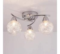 AUROLITE AL1031 BOLLA 3xG9 LED Semi Flush Ceiling Light, Polished Chrome Finish, 12W, Ideal for Living Room, Bedroom, Kitchen, and Hallway, Straight, Warm White 3000K