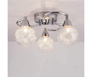 AUROLITE AL1033 BOLLA 3xG9 LED Semi Flush Ceiling Light, Polished Chrome Finish, 12W, Warm White (3000K), Ideal for Living Room, Bedroom, Kitchen, and Hallway