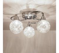 AUROLITE AL1034 BOLLA 3xG9 LED Semi Flush Ceiling Light, Polished Chrome Finish, 12W, Ideal for Living Room, Bedroom, Kitchen, and Hallway, Swirl, Natural White 4000K