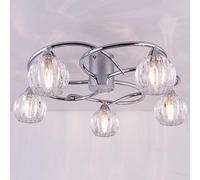 AUROLITE AL1038 BOLLA 5xG9 LED Semi Flush Ceiling Light, Polished Chrome Finish, 20W, Natural White (4000K), Ideal for Living Room, Bedroom, Kitchen, and Hallway