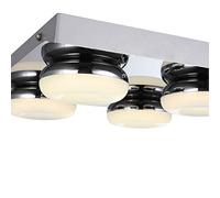 AUROLITE Modern LED 4 Lights Ceiling Light, Semi Flush Ceiling Lamp Polished Chrome, 4 x 5W 2300LM 4000K Neutral White, IP44 Rated, Ideal for Living Room, Bathroom, Kitchen, Bedroom
