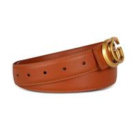 Aurolran Women's Leather Belt with Buckle - Ideal for Dresses, Jeans, and Coats, Adv-brown-gold, 24-25 (Pant 00-0)