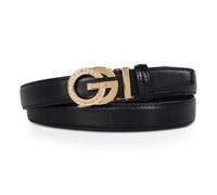 Aurolran Women's Leather Belt with Buckle - Ideal for Dresses, Jeans, and Coats, Aen-black-gold-diamond, 36-39 (Pant 18-20)