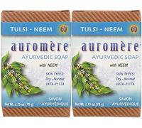 Auromere Ayurvedic Tulsi Neem Bar Soap - 2.75 Oz, Pack of 2 (image may vary)