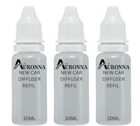 Auronna Car Fragrances (Pack of 3) * 10ml Oil Refill Scent Savage Air Freshner, Suitable For Car Diffuser, USB Diffusers, Candle Scented Making Wax Melts Diffuser Reed (10ml (Pack of 3), New Car)