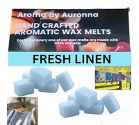 Auronna Wax Melts Cubes Fresh Linen Scented - Natural Handmade Cubes - Highly Concentrate - Made in UK - Up to 80 Hours of Fragrance Cast (Fresh Linen)