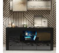 Aurora 145cm Sideboard LED - Black Gloss Doors
