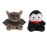 Aurora 2 Piece Halloween Palm Pal Plush Bundle, Luna Bat and Viktor Vampire