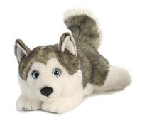 Aurora Miyoni Husky Lying 28Cm Soft Teddy Plush Toy Stuffed Animal Grey Gift NEW
