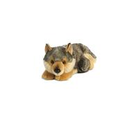 AURORA, 26264, MiYoni Wolf Lying, 11In, Soft Toy,for ages 0+, Brown and Grey