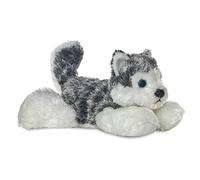 Aurora, 31293, Mini Flopsie Husky Mush, 8In, Soft Toy, Grey and White