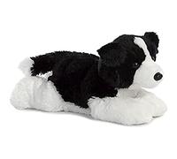 AURORA, 31566, Flopsies Border Collie, 12In, Soft Toy, Black and White