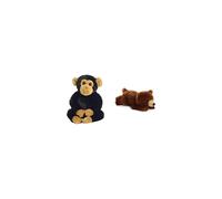 AURORA, 31710, Mini Flopsies Clyde the Chimp, 8In, Soft Toy, Black and Brown &, 31740, Mini Flopsie Grizzly Bear, 8In, Soft Toy, Brown