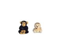 AURORA, 31710, Mini Flopsies Clyde the Chimp, 8In, Soft Toy, Black and Brown & Palm Pals, Hedgie The Hedgehog Soft Toy,for ages 0+, 33470, 5 inches,
