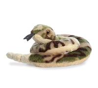 Aurora, 31839, Mini Flopsie Slick Snake, 8In, Eco-friendly soft toy, Green & Brown