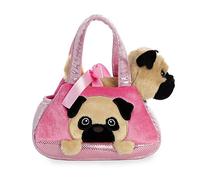 Aurora, 32841, Fancy Pal, Peek-A-Boo Pug Dog, 8In, Soft Toy, Pink and Brown