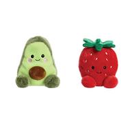 AURORA, 33569, Palm Pals Airy Avocado 5In, Soft Toy, Green and Brown & 33573, Palm Pals Juicy Strawberry 5In, Soft Toy, Red