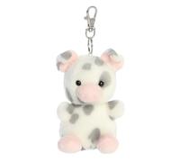AURORA 34052, Palm Pals Piggles Spotted Piglet Clip-On, 10cm, Soft Toy, White