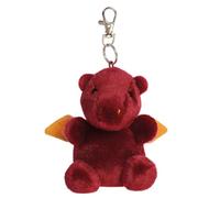 AURORA - 34195 - Palm Pals Aidan Dragon Clip-On-10cm Soft Toy - Stuffed Animal - Fun Collectable Plush for Kids and Adult Collectors - Perfect for Birthdays, Gifts or Any occasion - Red