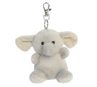 AURORA - 34480 - Palm Pals Stomps Elephant Clip-On 10cm Soft Toy - Fun Collectable Plush for Kids and Adult Collectors - Perfect for Birthdays, Gifts or Any occasion - Grey