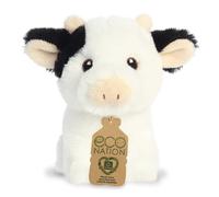 Aurora, 35072, Eco Nation Mini Cow, 5In, Soft Toy, Black & White - Plush Soft Toy