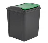 Aurora - 50 Liter Plastic Waste Bin with Flap Lid Recycling Bin (Green)