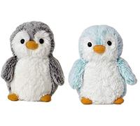 Aurora 6" Mini Pom Pom Penguin Friends Plush Bundle, Grey and Blue
