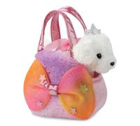 Aurora, 61540, Fancy Pal Big Bow Princess Puppy, Soft Toy, White and Pink, 20 cm