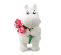 Aurora, 61556, Moomin Standing with Pink Flower 6.5In, Soft Toy, White