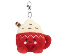 AURORA - 61676 - Palm Pals Cassia Hot Cocoa Clip-On 10cm, Soft Toy - Fun Collectable Plush for Kids and Adult Collectors - Perfect for Christmas Decorations and Gifts - Red