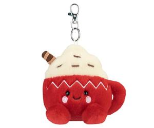 AURORA - 61676 - Palm Pals Cassia Hot Cocoa Clip-On 10cm, Soft Toy - Fun Collectable Plush for Kids and Adult Collectors - Perfect for Christmas Decorations and Gifts - Red