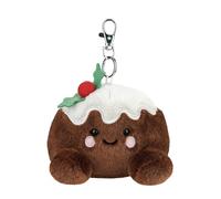 AURORA - 61677- Palm Pals Carol Christmas Pudding Clip-On 10cm Soft Toy - Fun Collectable Plush for Kids and Adult Collectors - Perfect for Christmas Decorations and Gifts - Brown