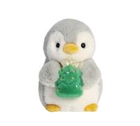 Aurora, 99361, PomPom Penguin w/Xmas Tree 8In, Soft Toy, white and grey