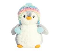 Aurora, 99442, PomPom Penguin Rainbow Beanie 9In, Soft Toy, Grey