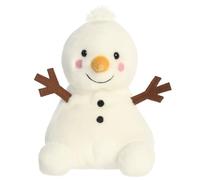 AURORA - 99468- Party-Sized Palm Pals Twig Snowman Medium Soft Toy- 20cm- White - Fun Collectable Plush for Kids and Adult Collectors - Perfect for Holiday Decorations or Gifts