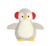 AURORA- 99478- Toboggan Twins Earmuffs Penguin Soft Toy-21cm-Grey - Cute Penguin Plush Toy for Kids and Adult Collectors - Perfect for Holiday Decorations or Gifts