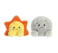 Aurora Adorable Palm Pals Bundle - Set of 2, Rae Sun & Celene Moon , 5 inch Plush Toys - Outer Space Theme