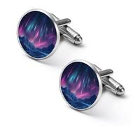 Aurora And Meteor Shower Fashion Cufflinks for Men Classic Shirts Cuff Links Set for Wedding Business 2.0cm