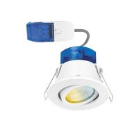 Aurora AU-R62CWSFF 230V 4W/6W LED IP65 Adjustable Dimm. Fire Rated Downlight FastRFix White 3000K/4000K/5700K
